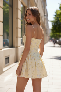 Graceful Mini Dress in Butter Yellow