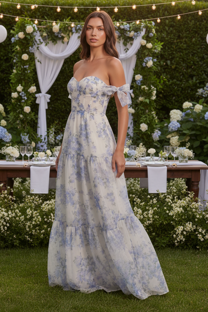 Blue Floral Maxi Dress