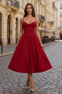 Delicate Flared Midi Dress
