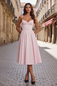 Delicate Flared Midi Dress
