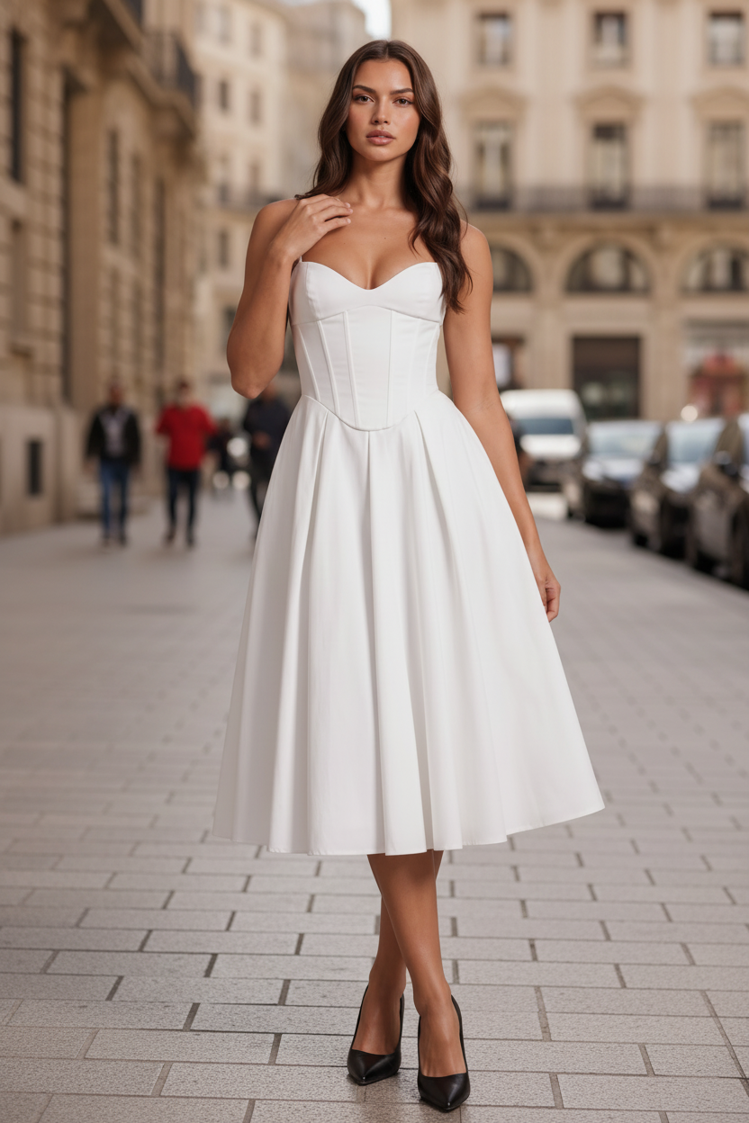 Delicate Flared Midi Dress