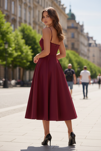 Sweetheart Neckline Midi Dress