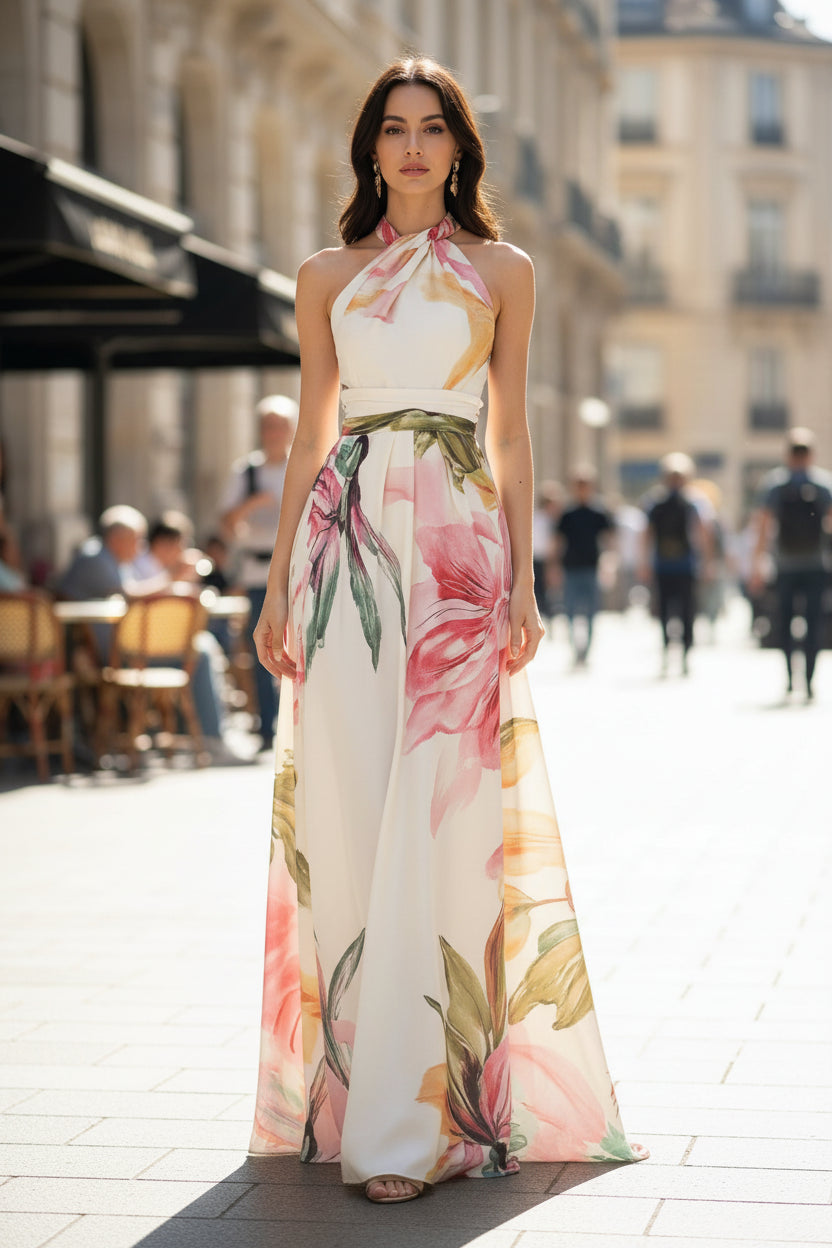 Flowing Halter Maxi Dress