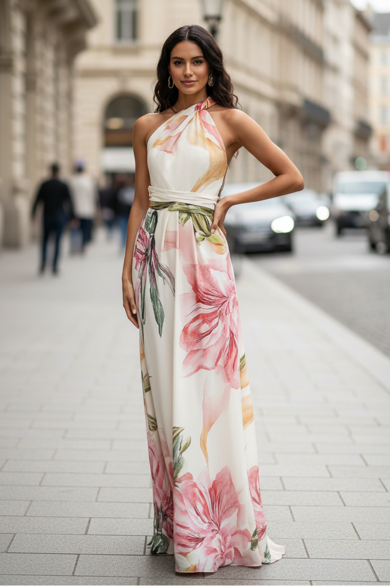 Flowing Halter Maxi Dress