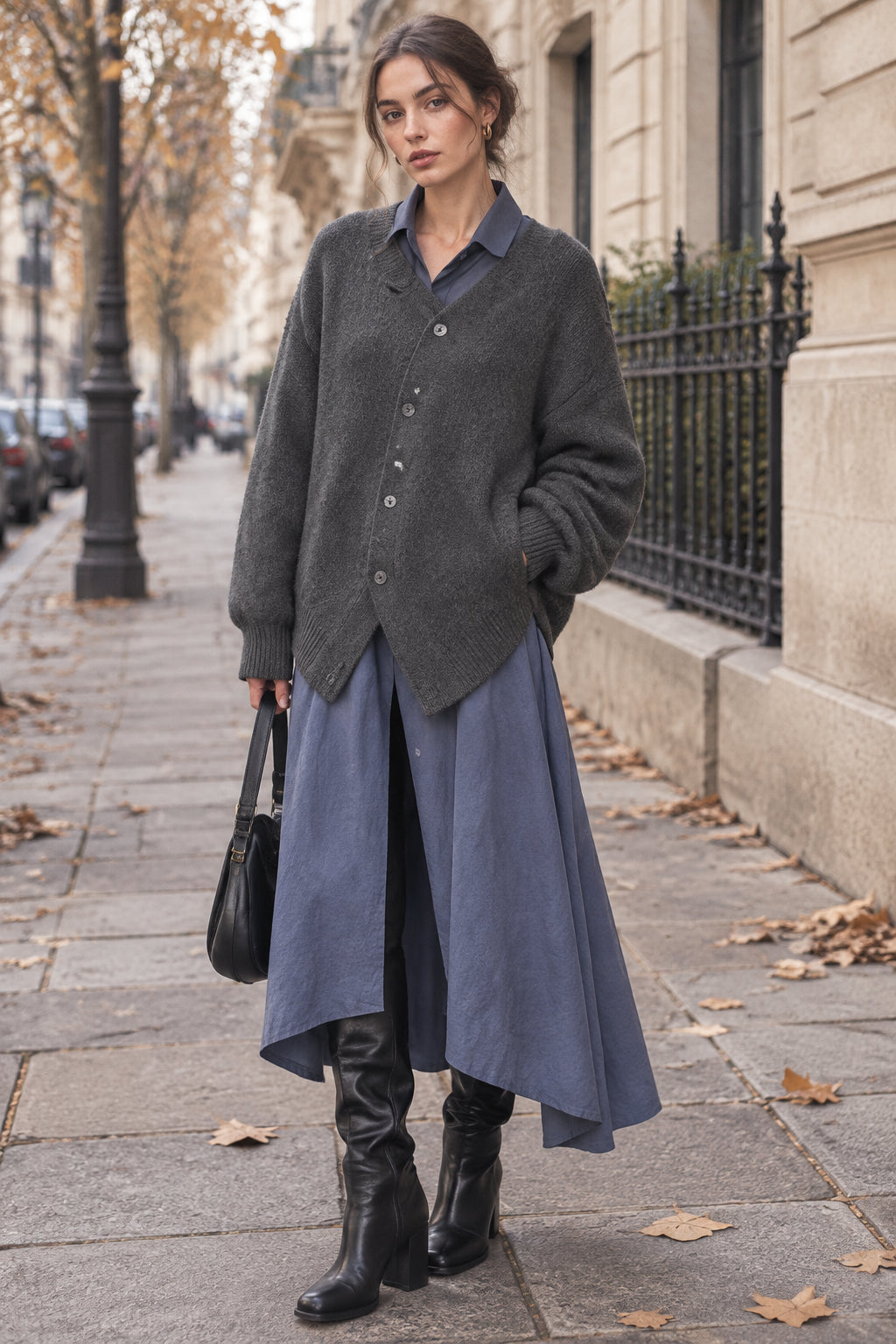 Oversized Asymmetric Outerwear Cardigan