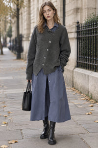 Oversized Asymmetric Outerwear Cardigan