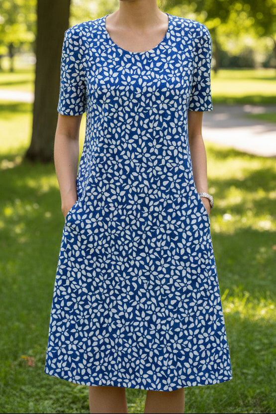 Knee-Length Dress with Flattering Fit and Hidden Pockets 11