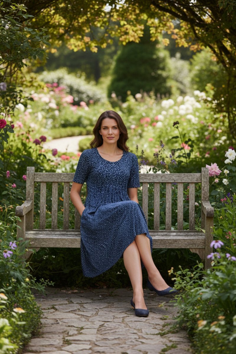 Knee-Length Dress with Flattering Fit and Hidden Pockets 6