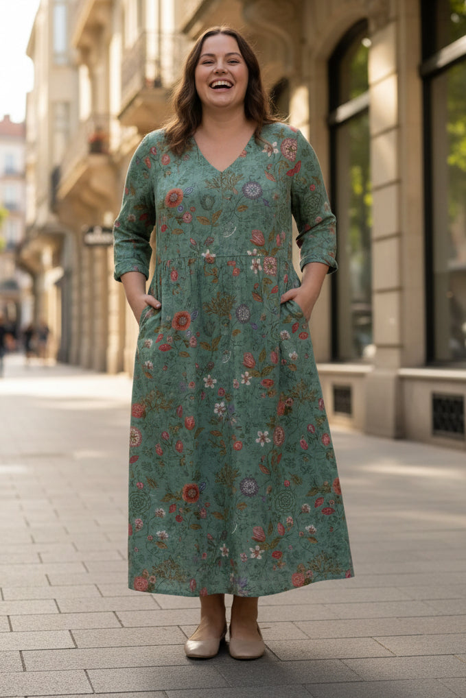 Floral V-Neck Maxi Dress