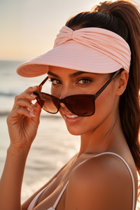 Ruched Wide Brim Sun Visor With UPF 50+