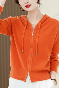 Lightweight Knitted Hoodie for Effortless Casual Layering and Comfort 0