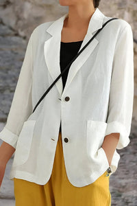 Lightweight Linen Blazer for Effortless Summer Sophistication 0