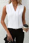 Lightweight V-Neck Pleated Blouse for Effortless Everyday Style 0