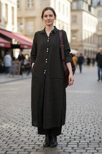 Linen Stripe Two Piece Set for Effortless Loungewear Elegance 0