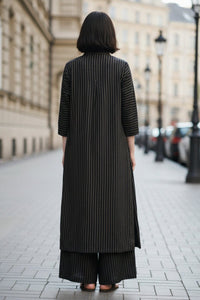 Linen Stripe Two Piece Set for Effortless Loungewear Elegance 1