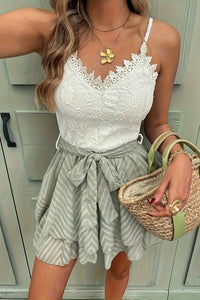 Loungewear Set with Lace Camisole and Skirt Shorts for Elegant Comfort 3