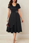 Rhinestone Midi Dress V Neck