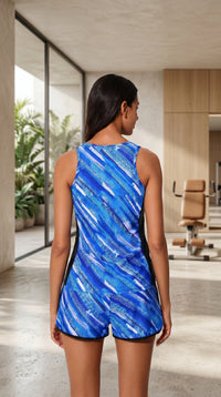 Sporty Blouson Tankini Swimwear Set
