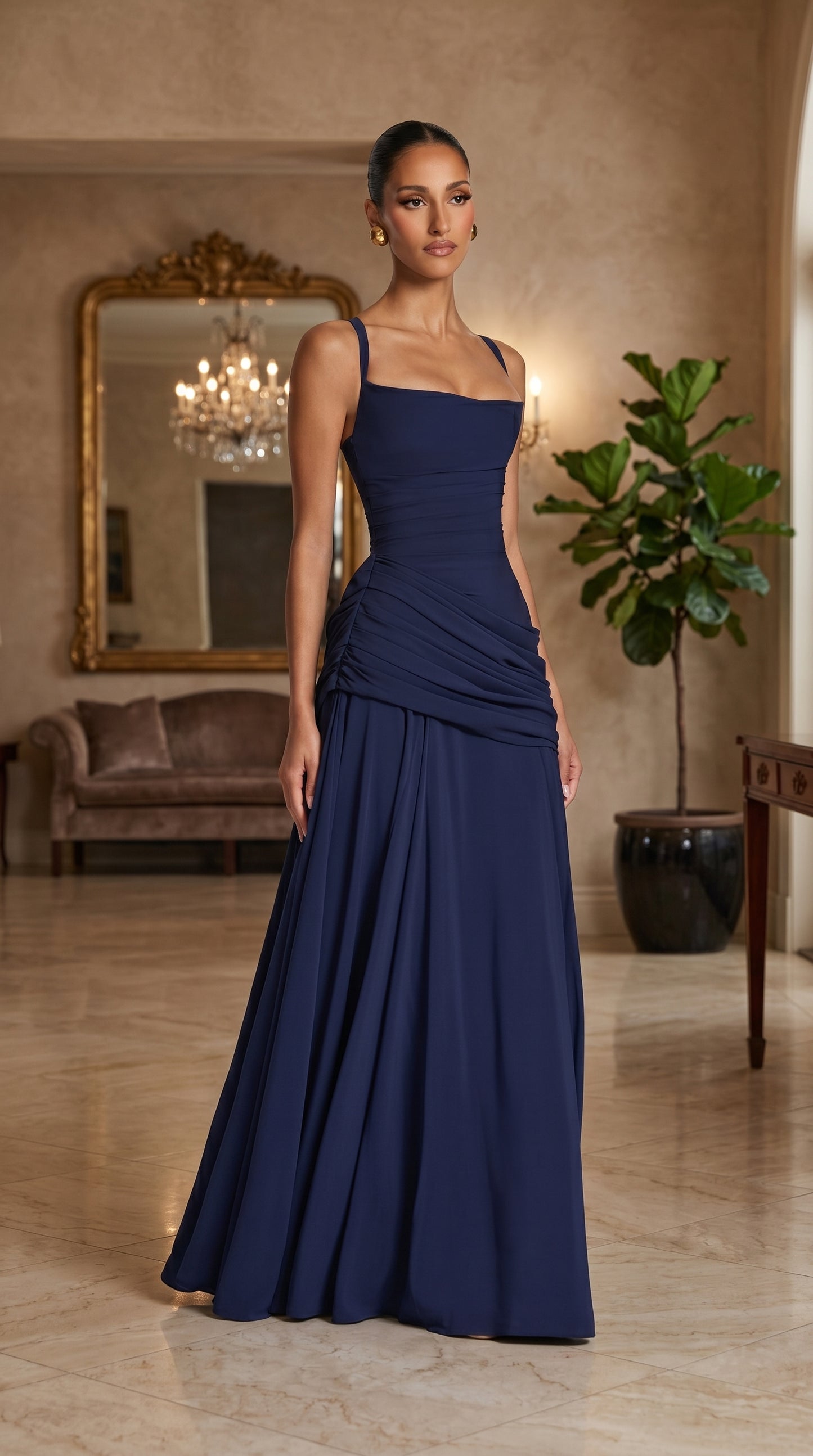 Romantic Flowing Maxi Evening Dress