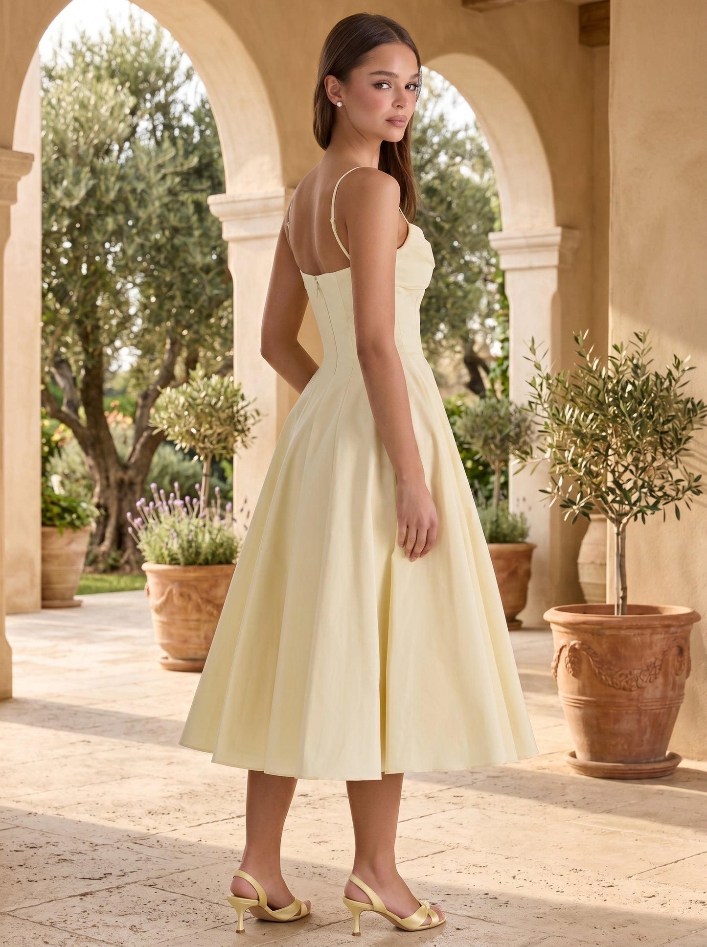 Enchanted Bloom Gathered Midi Dress