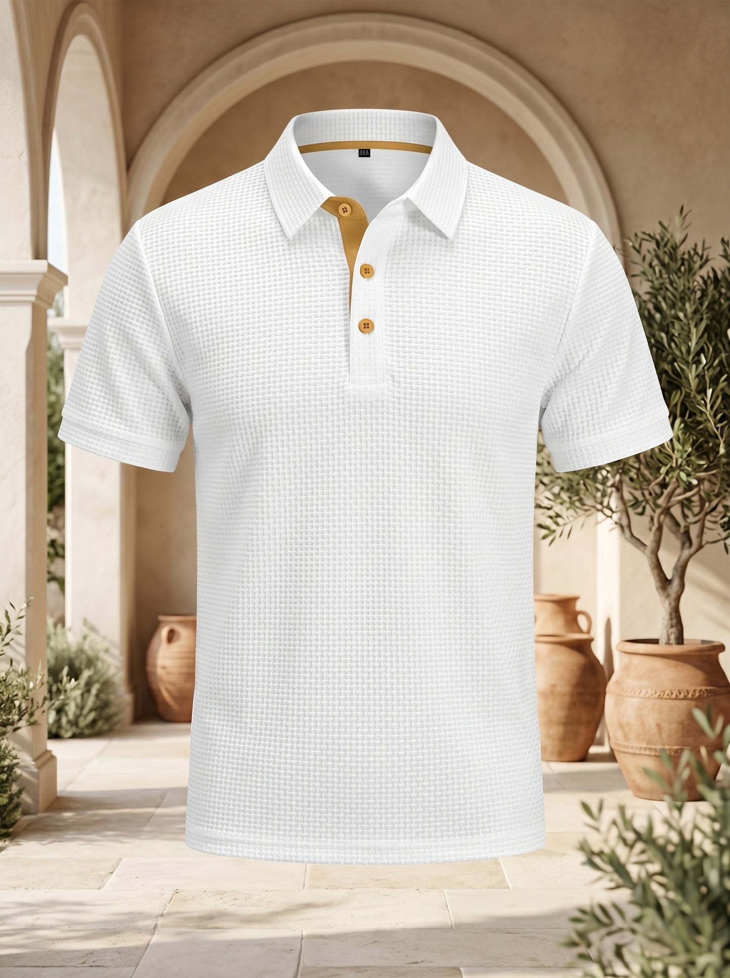 Harbor Wave Textured Polo Shirt