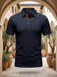 Harbor Wave Textured Polo Shirt