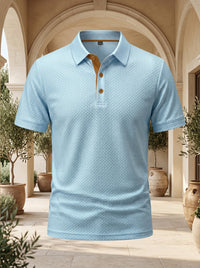 Harbor Wave Textured Polo Shirt