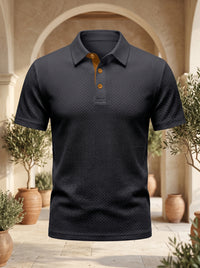 Harbor Wave Textured Polo Shirt