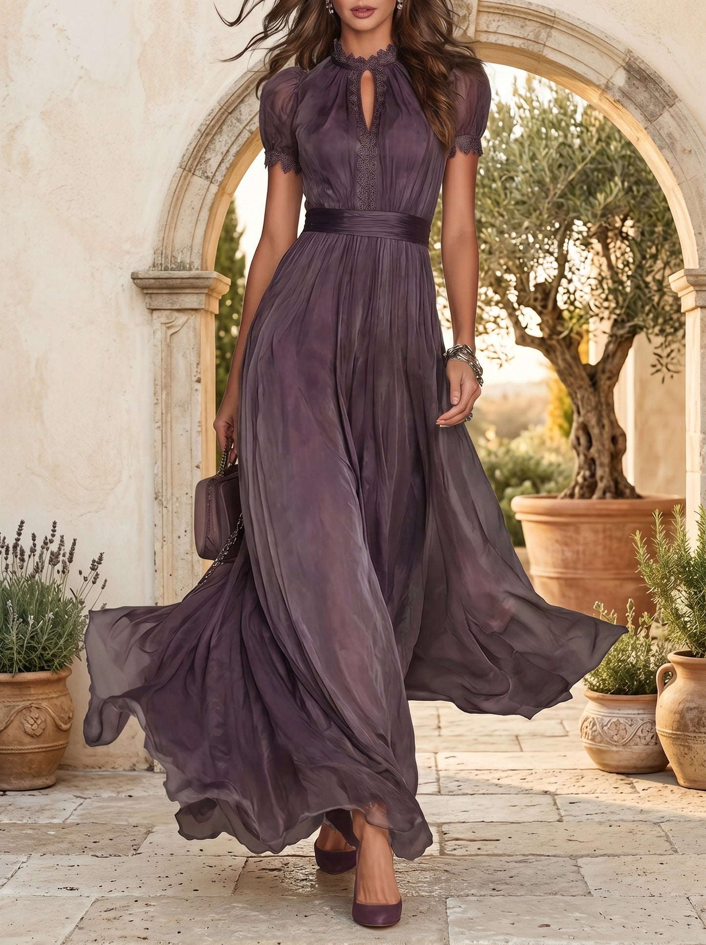 Refined Elegance Pleated Maxi Dress
