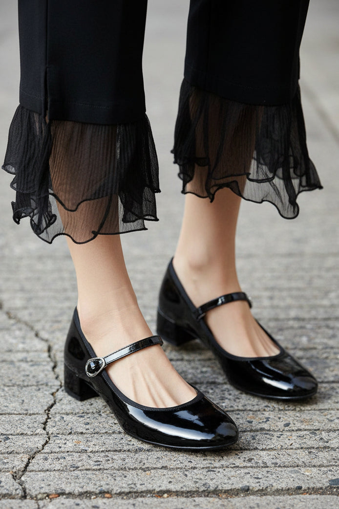 Mary Jane Block Heel with Buckle Strap