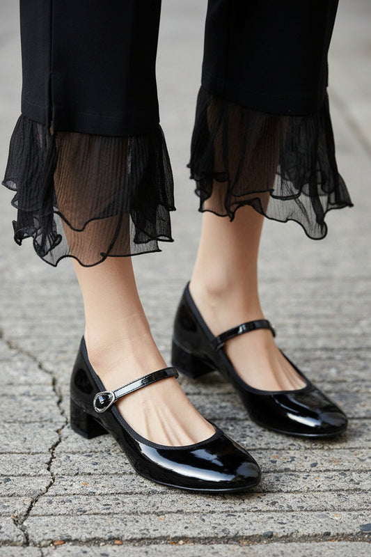 Mary Jane Block Heel with Buckle Strap