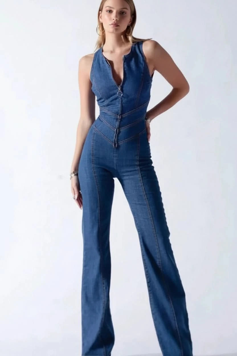 Sleek Deep Jumpsuit Vneck
