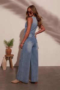 Vintage Button Detail Jumpsuit