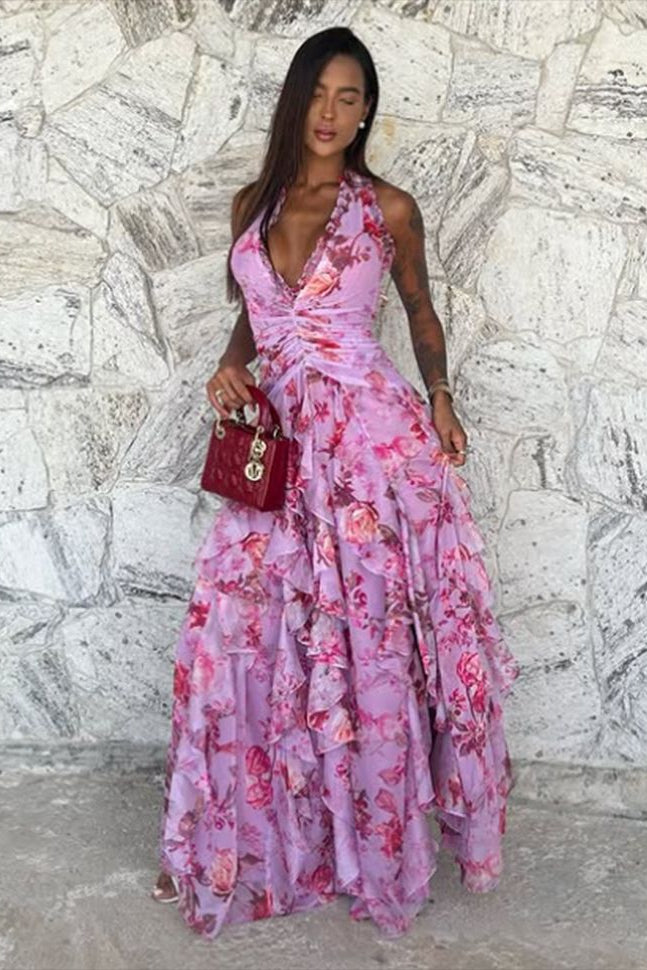 Graceful Maxi Dress with Flattering Flowing Silhouette
