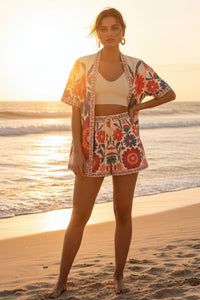 Bohemian Printed Two-Piece Set for Vacation and Leisure