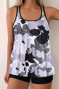 Blumenmuster Lace-Up Tankini-Set