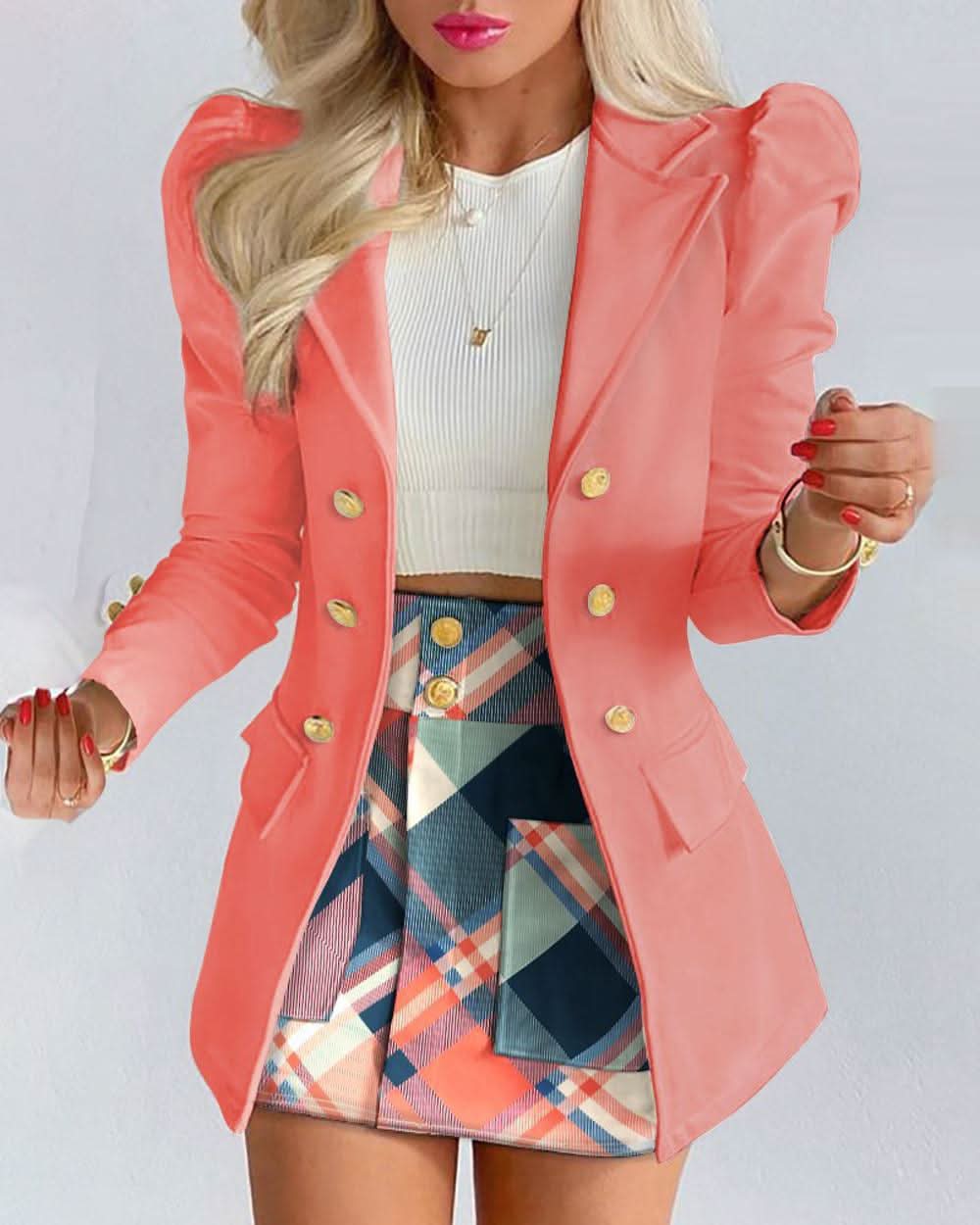 Schicker taillierter Power-Blazer-Rockanzug