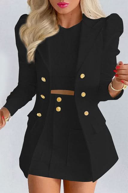 Schicker taillierter Power-Blazer-Rockanzug