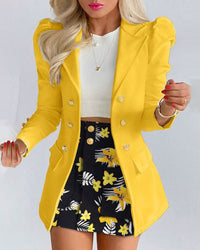 Schicker taillierter Power-Blazer-Rockanzug