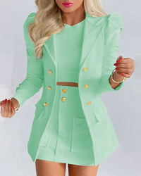 Schicker taillierter Power-Blazer-Rockanzug