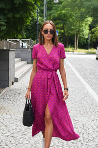 Marlene - Women's Floral V-Neck Wrap Midi Dress for Summer Style 4