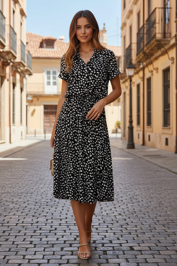 Midi Dress With Summer Print