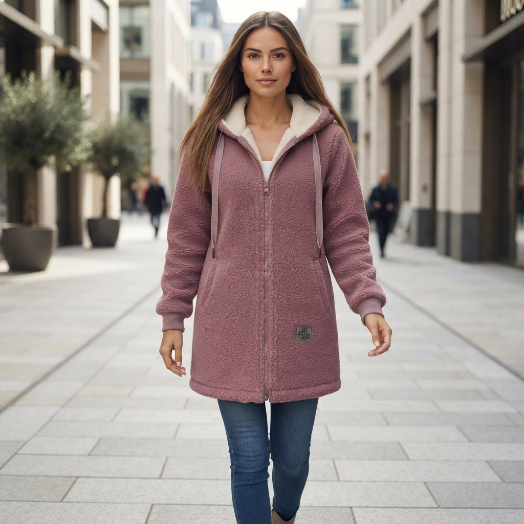 Hooded Zip Front Longline Jacket