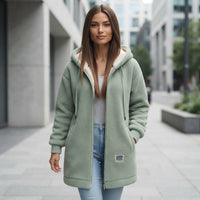 Hooded Zip Front Longline Jacket