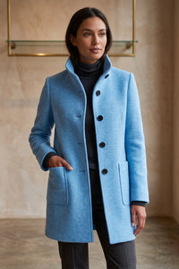 Elegant Button Front Longline Collared Coat
