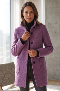 Elegant Button Front Longline Collared Coat