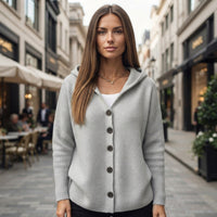 Casual Hooded Button Front Cardigan