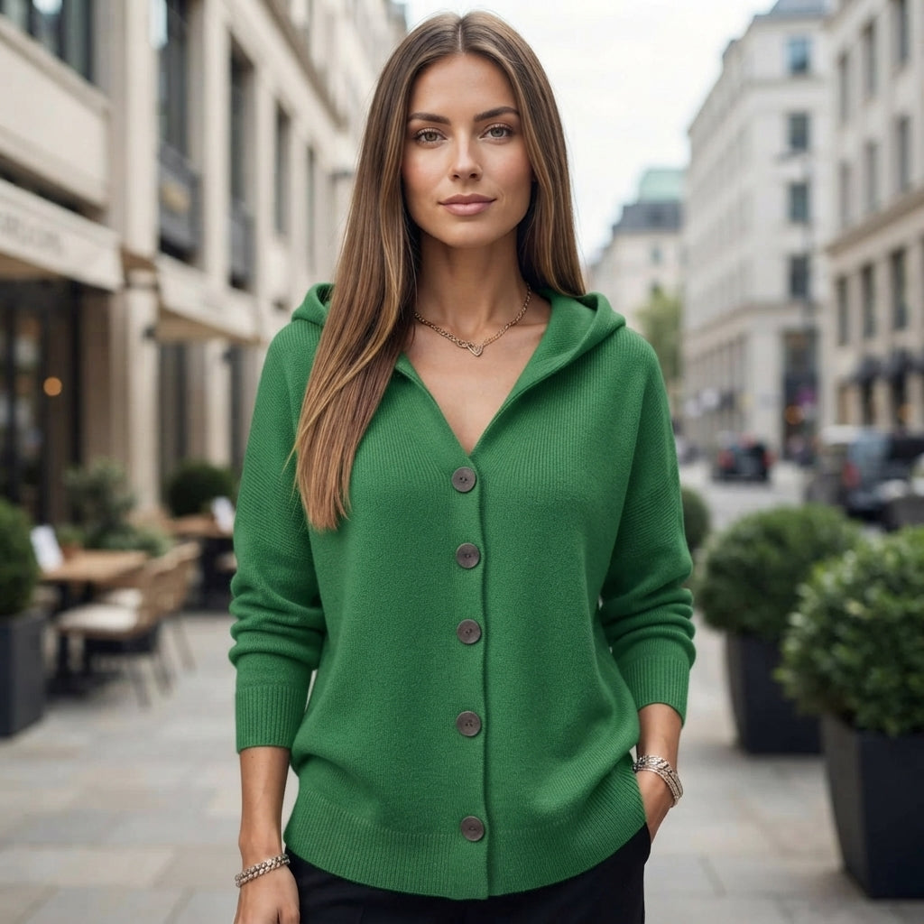 Casual Hooded Button Front Cardigan