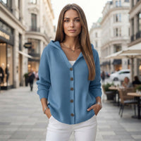 Casual Hooded Button Front Cardigan