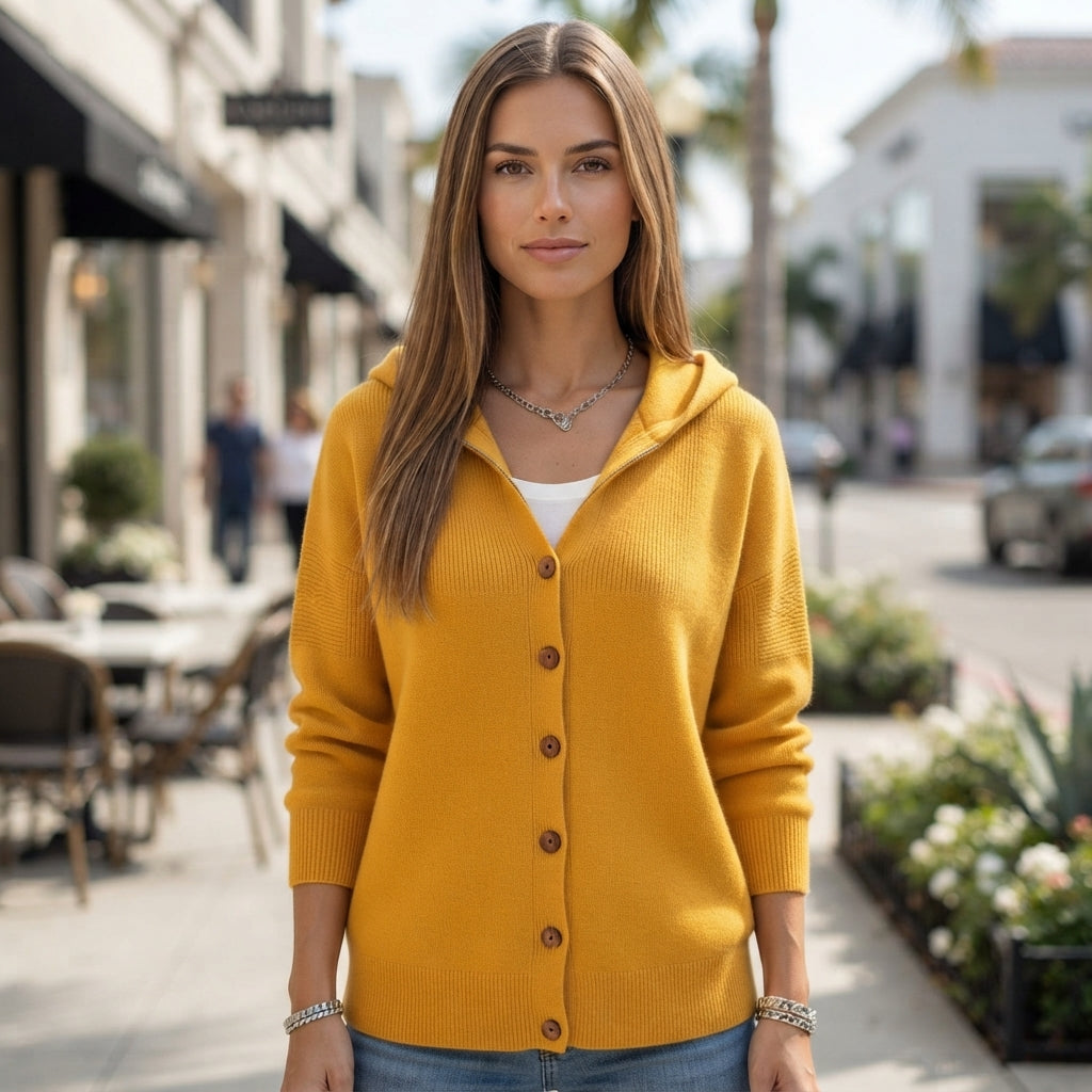 Casual Hooded Button Front Cardigan